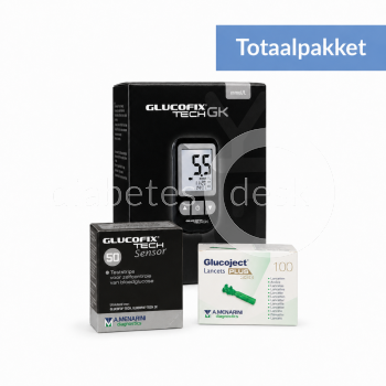 Glucofix Tech GK Totaalpakket met 50 teststrips en 110 lancetten