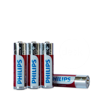 4x Philips Power Alkaline AA batterijen