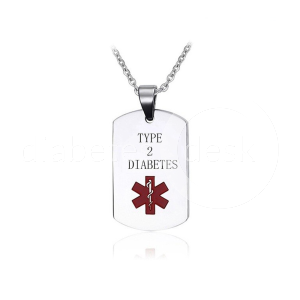 Awereness ketting met opschrift 'Type 2 Diabetes'