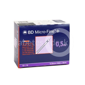 Micro-Fine u-100 insulinespuiten 0,5ml 8mm 30G 100 stuks