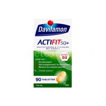 Davitamon Actifit 50+  Multivitamines & Mineralen met Ginseng Tabletten 90 stuks